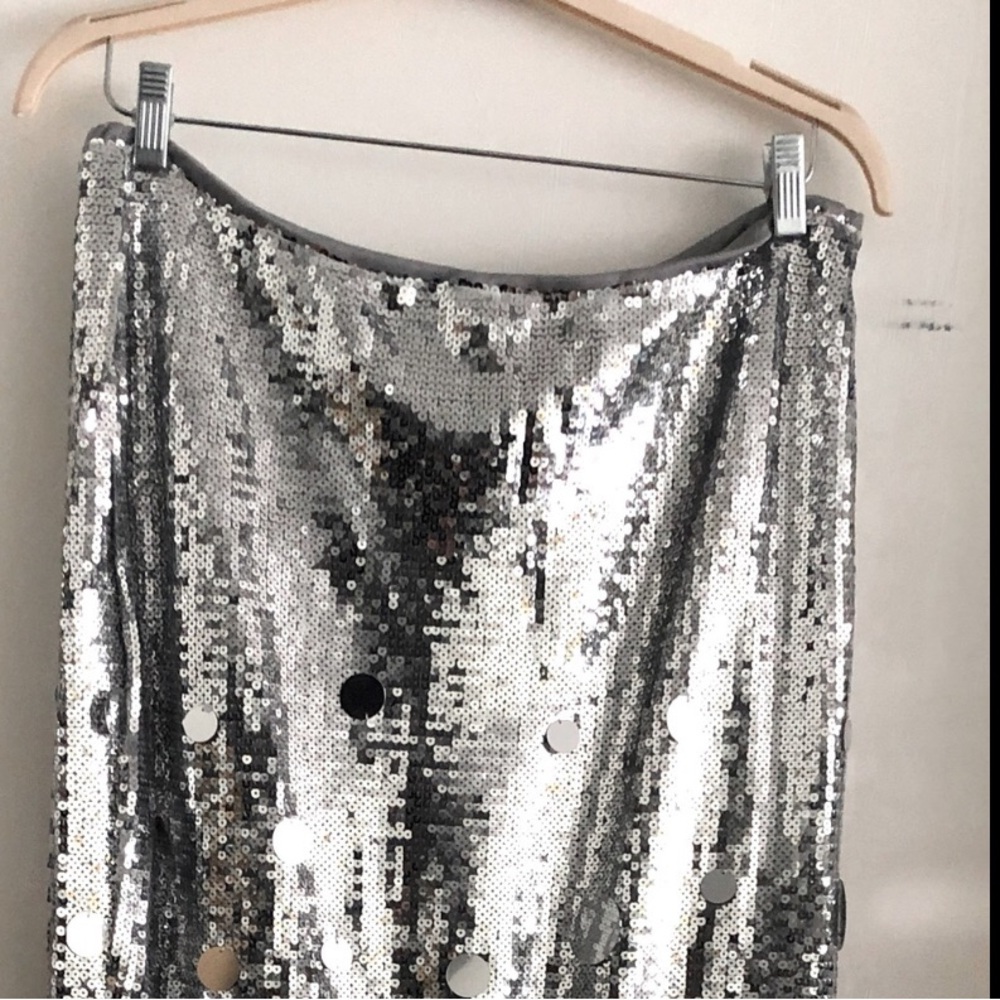 🎉Plus Size Elegant Gold Or Silver Long Sequin Formal Midi Skirt - Picture 3 of 14